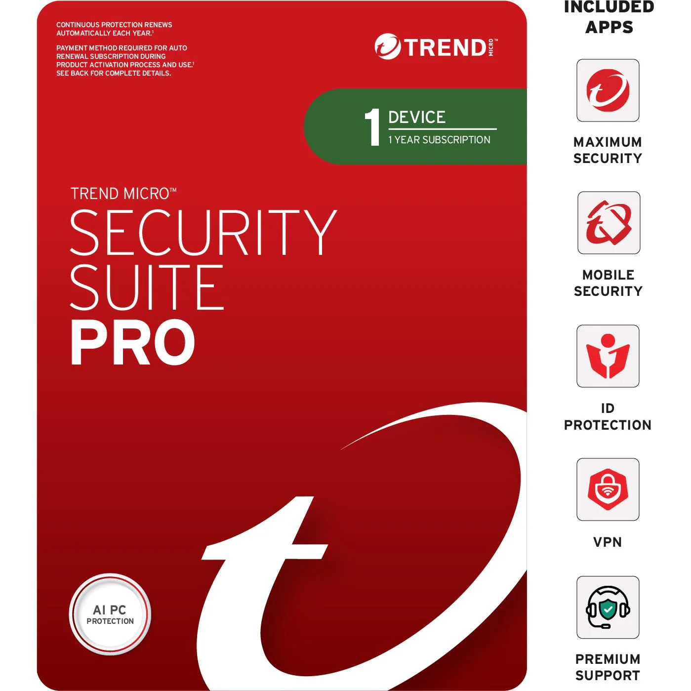 Trend Micro Pro â€“ 1 Device, 1 Year Plan